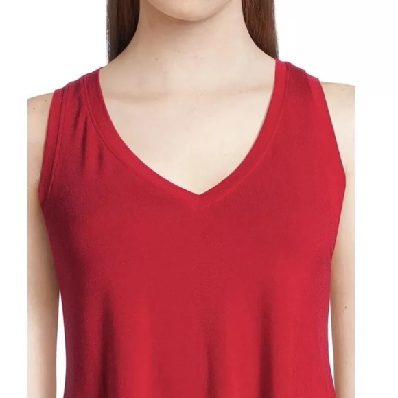 Time and Tru Women's Hi-Low Sleeveless Relaxed Fit Tank Top Size XXL (20) Red - Picture 2 of 11